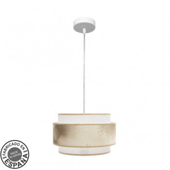 Distribuidor - Lâmpadas Diversas | Colgantes Moderno | COLGANTE NEPAL 3P 1XE27 BLANCO/ORO REGX30X30CM Ref: 227893001